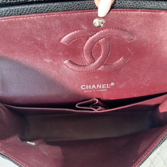 CHANEL Caviar Quilted Double Flap Medium Black Shoulder Bag - Picture 15 of 16